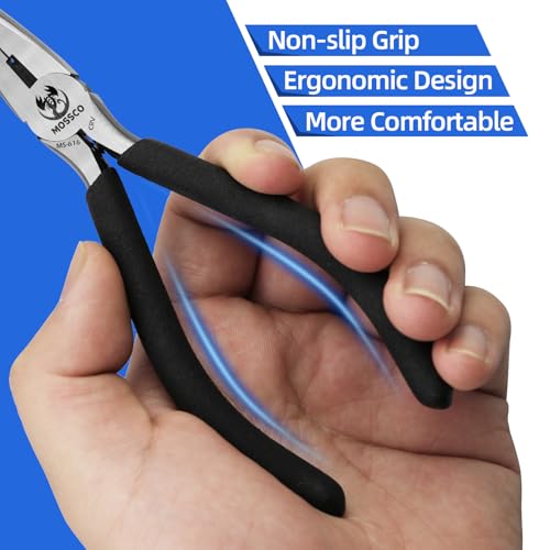 Needle Nose Pliers, 6.5" Long Nose Pliers with Cutter, Precision Serrated Twill Design Jaw Small Needle Nose Pliers for Jewelry Making, Bending Wire, Crafts, Electronic Repair - size: 6.5''-1 pack