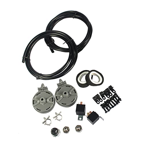 DICMIC 12V 444C 200 PSI Dual Value Pack Chrome Air Compressor for Auto/Motorcycle - size: 2Pcs