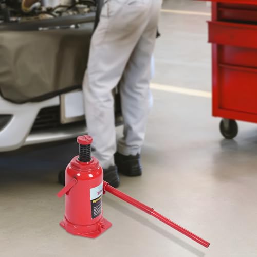 50 Ton Hydraulic Cylinder Jack Bottle Lifting Jack, Automotive Welded Hydraulic Bottle Jack w/Manual Handle Tire Repair Lift Tool for Repair Vehicle, Pickup, Truck, Red