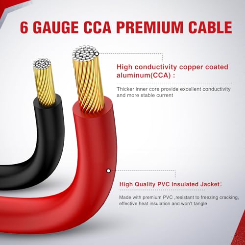 Nilight Jumper Cables for Car Battery 6 Gauge 20 FT Booster Cable Heavy Duty 450 A CCA with Carrying Bag Jump Start Emergency Kit Pickup Vans SUV Sedan Motorcycle - size: 6 Guage 20 FT