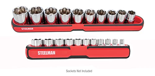 Steelman 2-Piece Magnetic Socket Storage and Parts Accessory Tray Set, Small (6-Inch) and Medium (12-Inch) (75107) - size: 2-pcs Small (6-Inch) and Medium (12-Inch)