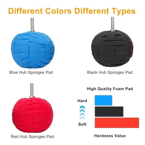 6PCS 3 Inch Shank Car Wheel Hub Polishing Sponge Pads Kit Buffing Set
