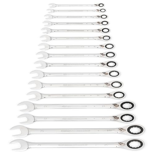 GEAWRENCH 16 Pc. Reversible Ratcheting Combination Wrench Set, Metric - 9602N