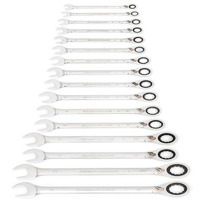 GEAWRENCH 16 Pc. Reversible Ratcheting Combination Wrench Set, Metric - 9602N