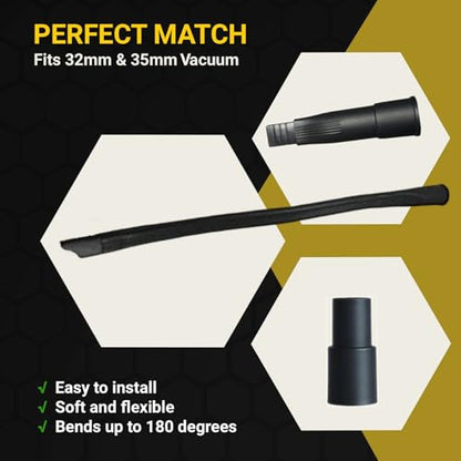 Flexible Crevice Tool & 35mm to 32mm Hose Adapter for 1 3/8'' Vacuum 24.4inch Long