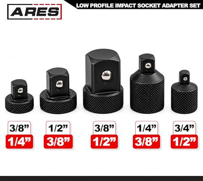 ARES Impact Adapters - size: 5-Piece Low Profile Adapter/Reducer Set