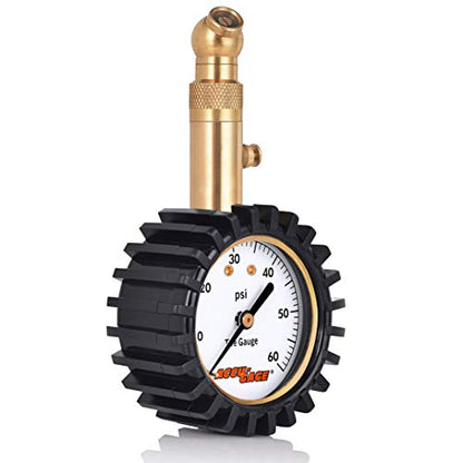 Accu-Gage RS60XA Professional Tire Pressure Gauge with Protective Rubber Guard (60 PSI) - size: 60 PSI