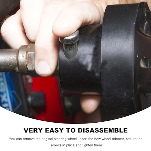 Steering Wheel Quick Release Disconnect Hub, Aluminum Alloy Steering Wheel Hub Adapter with 3/4" Shaft, 360° Fast Disassembly Steering Wheel Hub Connector with Bolts Washers