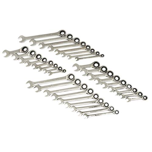 GEARWRENCH 34 Pc. Standard & Stubby Ratcheting Wrench Set, SAE & Metric - 85034 - size: One Size