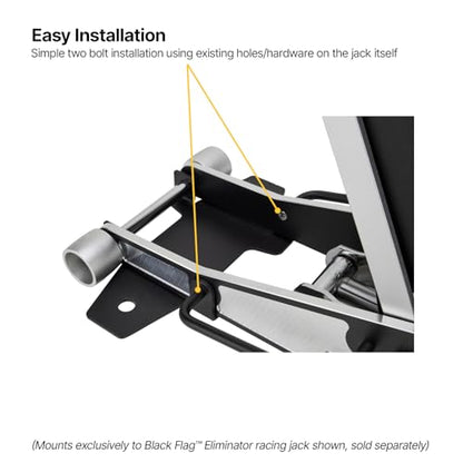 Black Flag™ Eliminator 1.5-Ton Low-Profile Aluminum Racing Jack with Dirt Wing and Large Saddle Upgrade, 3,000 lb Capacity, Quick-Lift Pump, Wide Body Design, Track Pit Use