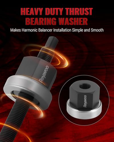 Reywoo Harmonic Balancer Installer Set, Long Reach Crank Pulley Underdrive Pulley Damper Installation Tool Kit for Balancer Pulleys - style: Installation