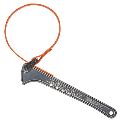 KLEIN TOOLS S12HB Strap Wrench, Adjustable Grip-It Strap Wrench Adjusts 1-1/2 to 5-Inch, 12-Inch Handle - size: 12-Inch Handle