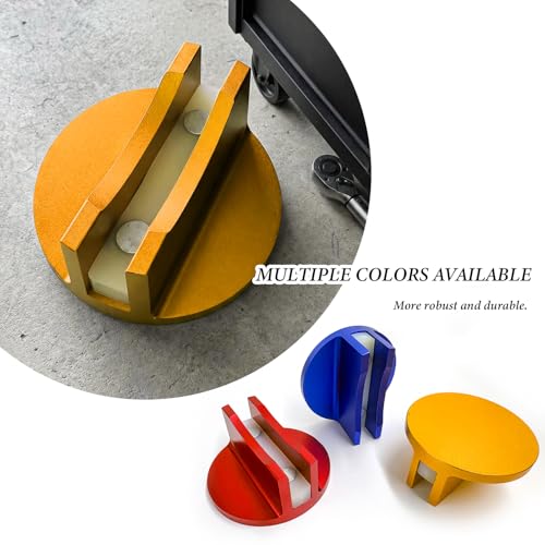 Universal Magnetic Jack Pad, 0.47" Width Slotted Jack Puck Heavy Duty Pinch Weld Frame Rail Protector, Aluminum Grooved Jacking Adapter Automotive Repair Accessories (Yellow) - color: Yellow