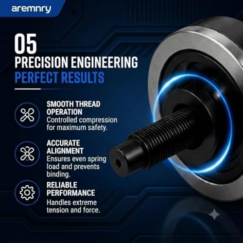 Heavy Duty Macpherson Strut Spring Compressor Tool, Impact Wrench Rated Coil Spring Extractor Kit with Overload Protection Safety Guard, 3 Pairs Yokes for Car, SUV, Truck UTV Suspension Repair