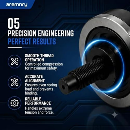 Heavy Duty Macpherson Strut Spring Compressor Tool, Impact Wrench Rated Coil Spring Extractor Kit with Overload Protection Safety Guard, 3 Pairs Yokes for Car, SUV, Truck UTV Suspension Repair