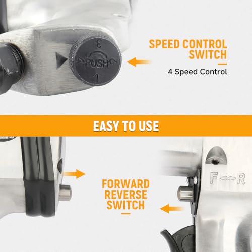 Hoteche 1/2-Inch Air Impact Wrench Kit, 243 ft-lb Max Torque Pneumatic Impact Gun, High Speed Lug Nut Remover, Rocking Dog Mechanism, Includes 3Pcs Sockets for Auto Repair & Tire Maintenance - size: 1/2-Inch 240Ft-Lbs
