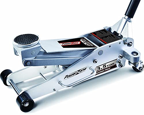 Power Zone 680063 Dual Pump Quick Lift 3-1/2 Ton Aluminum and Steel Racing Jack, Lift Range: 4-1/8” to 18-5/16”