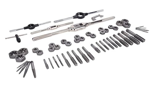 Century Drill & Tool – 98958 Carbon Steel Fractional Tap and Die Set, 58 Piece Tool Set – Tool Kit for Hand Cutting Applications, Construction - size: 58-Piece