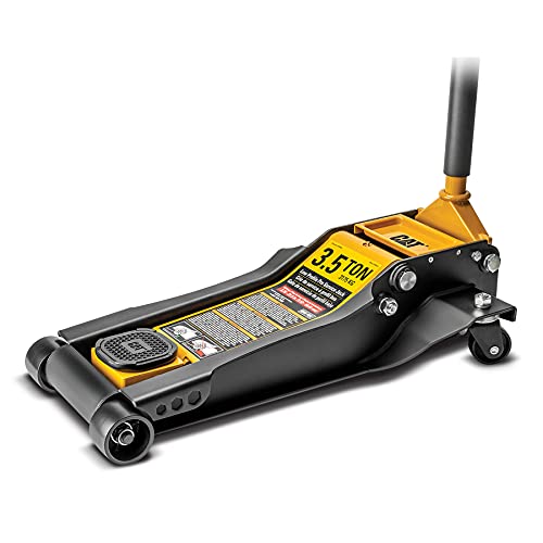 CAT 3-1/2 Ton Low Profile Service Jack – Dual Pump Quick Lift, 3.75" to 21" Lift Range, Oversized Saddle, Heavy-Duty Frame, Smooth-Roll Front Rollers – 240332 - size: Low Profile
