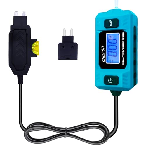 Automotive Circuit Fault Tester Car Fuse Tester 20A 48V High-Precision Automotive Current Tester Portable Car Fuse Checker with LCD Display, Front Lighting(Not Include Battery)