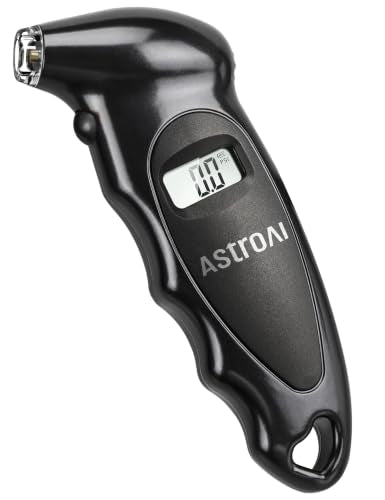 AstroAI Digital Tire Pressure Gauge 0-150PSI Calibrated to ANSI B40.7 +/-1PSI, Accurate in 0.1 Increments, Tire Repair Tools 4 Pressure Measurements for Car Truck with Backlight LCD, Black - color: Black