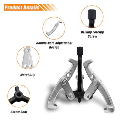 LAINLOY 3-Jaw Gear Bearing Puller, 4" Gear Pulley Puller Removal Tool, Heavy Duty Gear Puller for Slide Gears, Pulley, and Flywheel (4 Inch) - size: 4-Inch