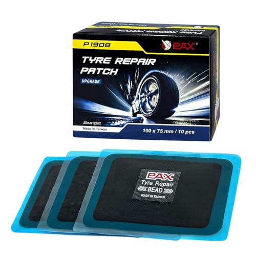 PAX Upgraded Radial Tire Repair Patches 100x75mm (10 Pack), 3-Layer Super Strong Nylon Fabric Heavy-Duty Puncture Fix for Truck & Car (Rubber Cement Required) - size: 100x75mm