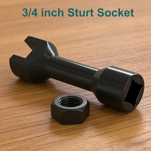 3/4"(19mm) Strut Socket With 1/2" Drive for 1-5/8" Wide Strut Channels-Heat Treated Alloy Steel Forging Suspension Strut Socket Tool(Black) - color: Black
