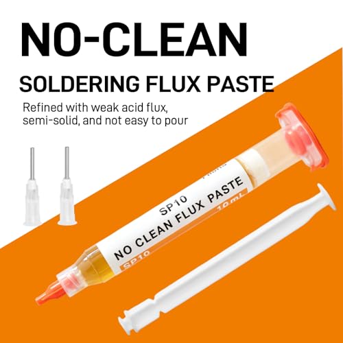 TOWOT 10ft Solder Wick Braid & No-Clean Soldering Flux Paste (10cc) - Desoldering Kit for Electronics Repair, PCB, Circuit Board Rework - style: 10ft+10cc