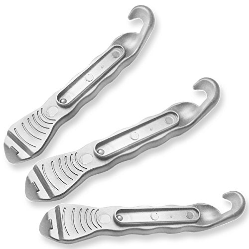 Bike Tire Lever - Premium Hardened Plastic Levers to Repair Bicycle Tube - Must Have Tool Kit for Road Bicyclist - Set of 3 - color: Silver