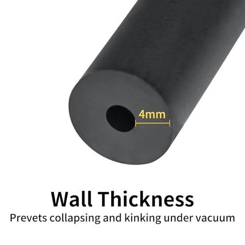 Unicaravan Silicone Vacuum Hose Kit 10FT 6PCS 1/8" 5/32" 3/16" 1/4" 5/16" 3/8" With Vacuum Connector 12 Sizes 113PCS,Tube Cutter,Matte Black Tubing,Automotive Marine & Industrial Use - size: 6Size(1/8"~3/8") - 10FT + Connector + tube cutter