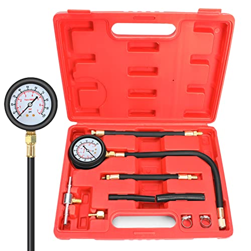 BETOOLL Fuel Pressure Test Kit - Fuel Pressure Gauge - 0-100PSI Fuel Injection Pump Pressure Tester Gauge Kit for Car, Motorcycle, Truck, RV, SUV, ATV - size: General