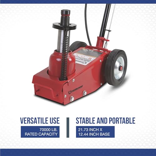 Strongway 35-Ton Quick Lift Air/Hydraulic Service Floor Jack | Quick setup, controlled vehicle service, heavy shop use, stable positioning, durable steel construction - size: 35 Ton