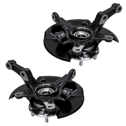 Detroit Axle - 4pc Front Steering Knuckles Kit for 06-11 Honda Civic, 2 Steering Knuckles & Wheel Bearing Hubs 2 Struts w/Coil Spring 2006 2007 2008 2009 2010 2011 Replacement Suspension Struts Shocks - size: 4QU47720/ Big strut kit