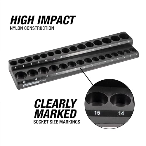 OEMTOOLS 22487 3 Piece Metric Magnetic Socket Organizers for Toolboxes, Socket Holder, Black Tool Box Organizer - style: 3Pc Black