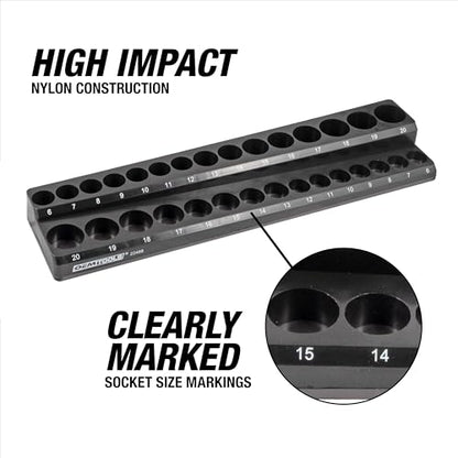 OEMTOOLS 22487 3 Piece Metric Magnetic Socket Organizers for Toolboxes, Socket Holder, Black Tool Box Organizer - style: 3Pc Black