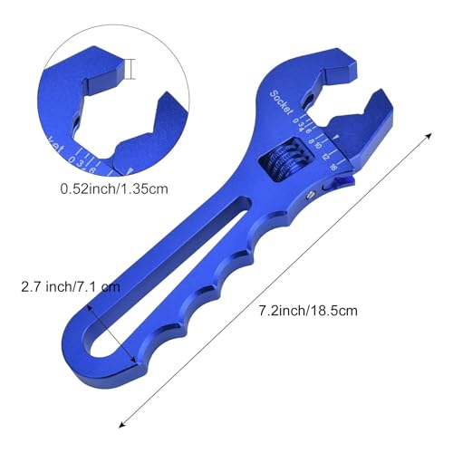 EVIL ENERGY AN Hose Fitting Adjustable Wrench Spanner Lightweight Aluminum 3AN-16AN Blue - color: Blue, size: Adjustable 3AN-16AN