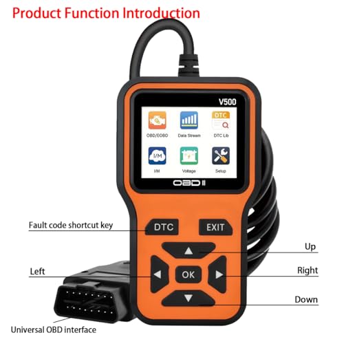 OBD2 Scanner Diagnostic Tool - Check Engine Light Code Scanner Tool with Reset, DTC, Data Stream, I/M Readiness, Car & Truck Scan Tool for All Vehicles Since 1996, escaner automotriz - color: Orange