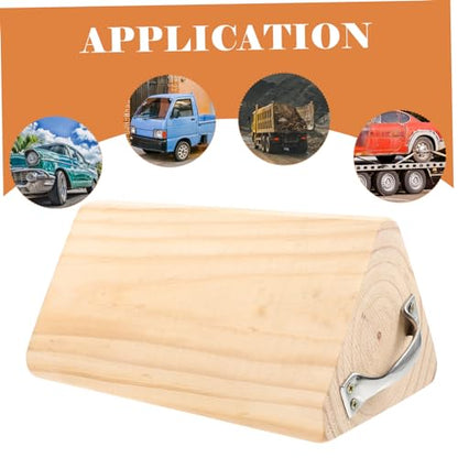 Happyyami Wooden Wheel Chock Tire Stabilizer for Trucks and Cars Anti-Slip Ramps for Travel Trailers RVs and Motorcycles Sturdy 2-Piece Set Grip for Secure Positioning