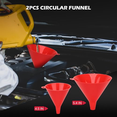 22-Piece No-Spill Coolant Filling Funnel Kit and Siphon Hose Pump, Radiator Coolant Filling Spill-Proof Funnel Kit with Adapters, Extensions, PVC Hose, Engine Oil Funnels, Towel for Universal Vehicle - size: 22 PCS - Pro Kit with Siphon Pump