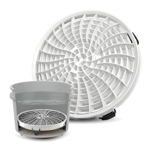 DETAIL GUARDZ Dirt Lock Car Wash Insert – Bucket Filter for 3–8 Gallon Round Pails – Traps Debris, Prevents Swirl Marks – Self-Locking Rubber Grips, Venturi Flow, Cleaning Tool (White) - color: White