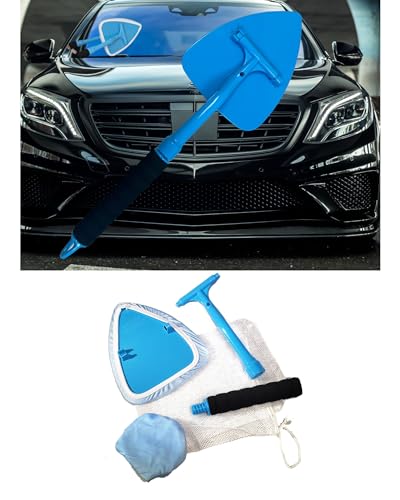 Pro Glass Windshield Cleaner Tool Kit | Extendable 20" Handle, Pivoting Head, 2 Reusable Lint Free Microfibers, Storage Bag, For Auto Windshield, Cars, Trucks, RV's