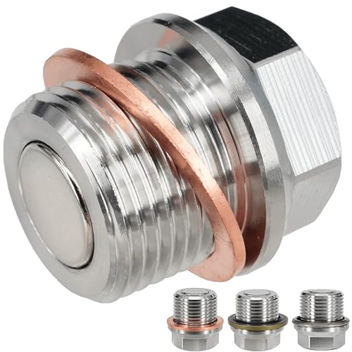 1PC M20x1.5 Stainless Steel Magnetic Engine Oil Drain Plug Fit for Subaru 08-14 Tribeca Forester Impreza Legacy WRX STI, Replace 32103-KA000 with Gasket 11126-AA000 - size: M20x1.5