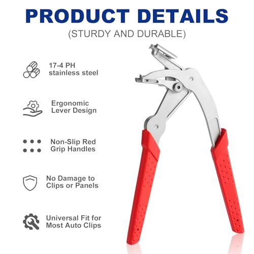 Trim Removal Tool, Car Clip Pliers, Professional Plastic Fastener Remover, Damage-Free Auto Door Trim, Push Pin & Interior Exterior Disassembly Tool
