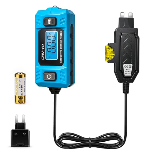 Car Fuse Tester, Automotive Circuit Fault Tester Tool, Max 48V | Car Relay Tester with LCD Display, LED Front Light, 20A High Precision Current Test Power Probe for Various Vehicles