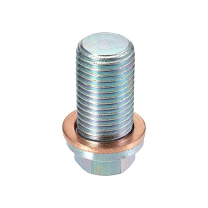 X AUTOHAUX 2 Set M14x1.5 Car Engine Oil Drain Plug with Washer A1119970330 for Mercedes-Benz C320 2001-2005 Steel Silver Tone