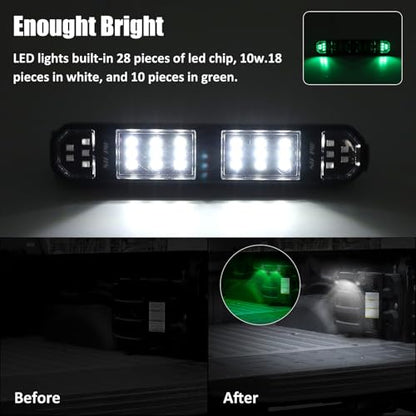SUNPIE UTV Roll Bar Dome Light w/Battery Power Universal SXS Wireless Interior Lighting for Polaris RZR/Ranger/General Talon/Pioneer Kawasaki Mule/Teryx Can Am/Yamaha, White and Green - color: 2 PCs of White and Green