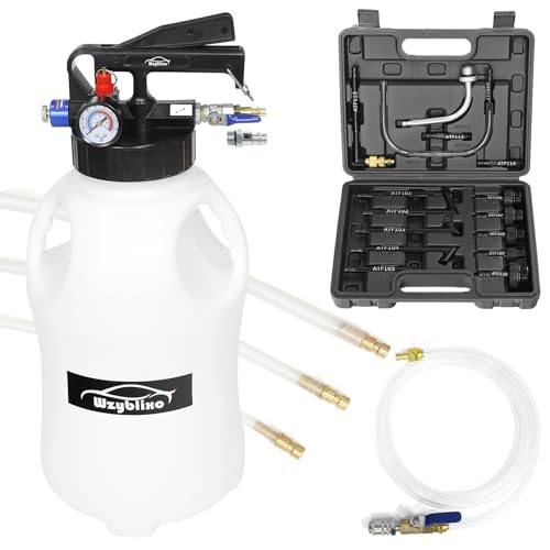 10L Transmission Fluid Pump and Oil Extractor Pump,10L Automatic Transmission Fluid Pump Fluid Extractor/Dispenser for ATF Filler System with 15 Pieces ATF Filler Adapters and 4 Hoses (BLACK, 10L) - color: BLACK, size: 10L