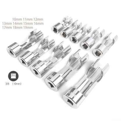15mm Diesel Injector Fuel Line Socket Set 3/8" Drive Open Union Nut Sockets for Master Cylinder,Sensors & Pipes,Thermo Switches, Coolant,Brake Line - color: 15mm