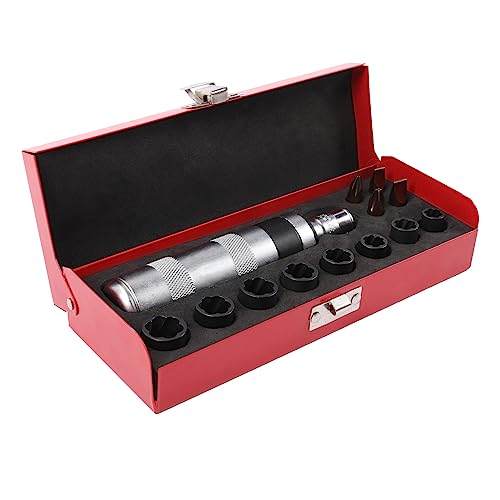 1/2" Hand Manual Reversible Impact Driver Set Extractor-12 PCS Impact Screwdriver S2 Steel Much More Durable Disengage Rusted Fasteners (3/8) - size: 3/8 Long